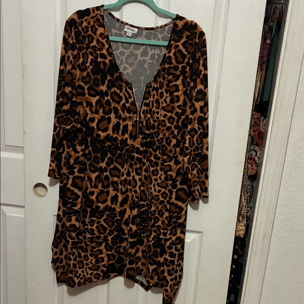 Avenue Wild Leopard Print Tunic - Brown and Black